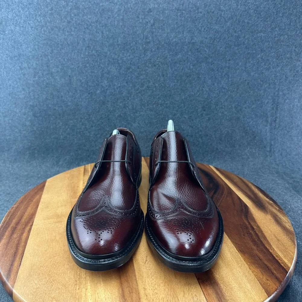 Sears Vtg NOS Easy Flex Mens Brogue Wingtip Shoes Burgundy Made In USA Sz 11D